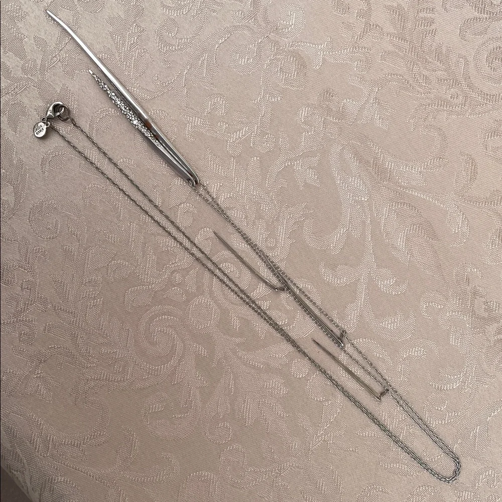 Alexis Bittar Silver Spike Pendant Necklace